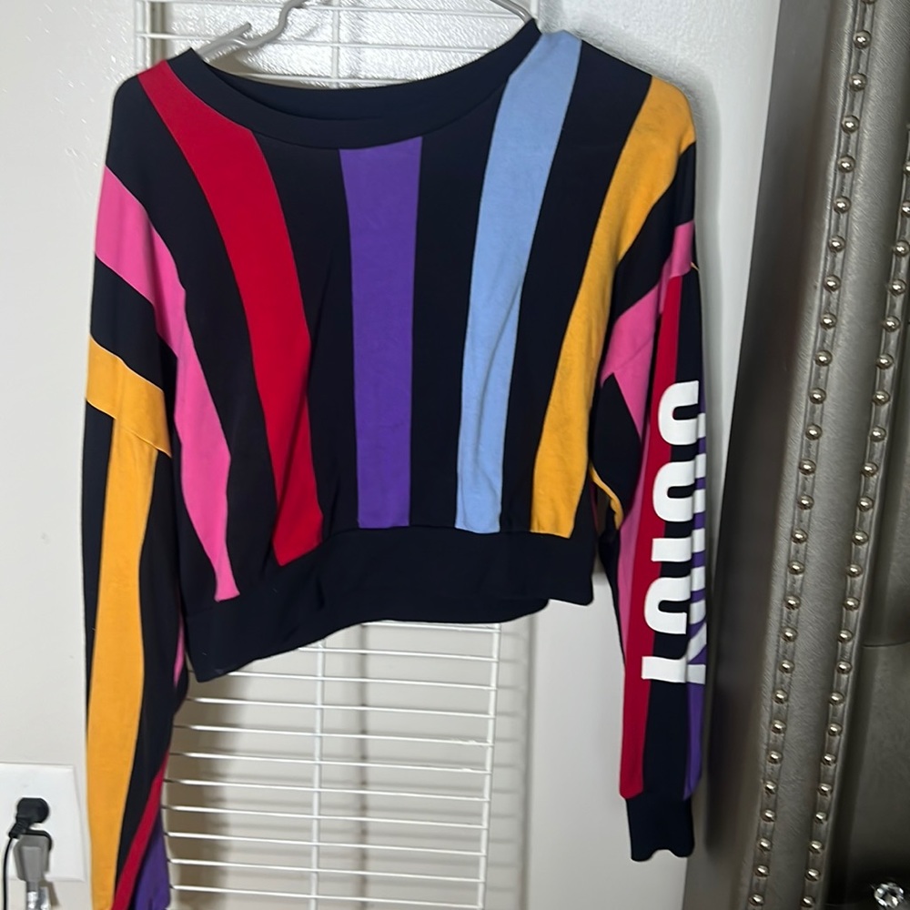 Juicy couture multi color block crop sweater